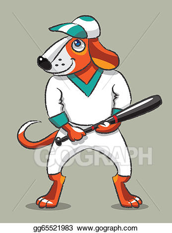 clipart dog baseball