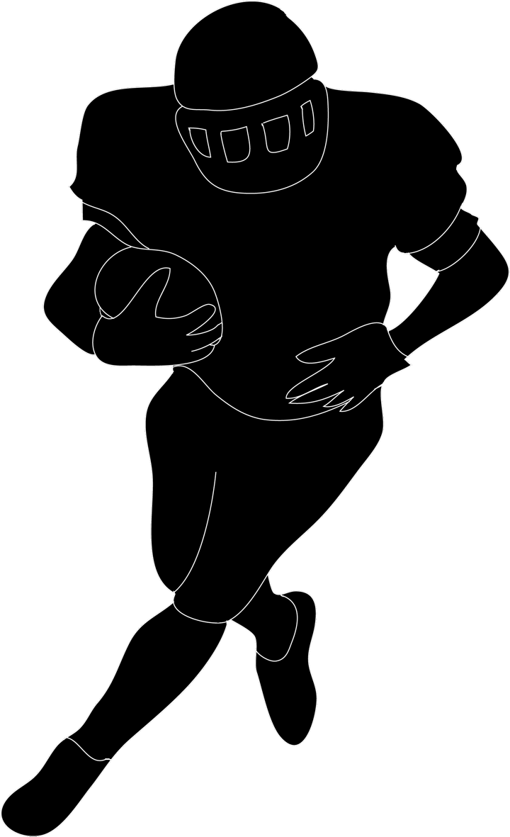 Player silhouette at getdrawings. White clipart football