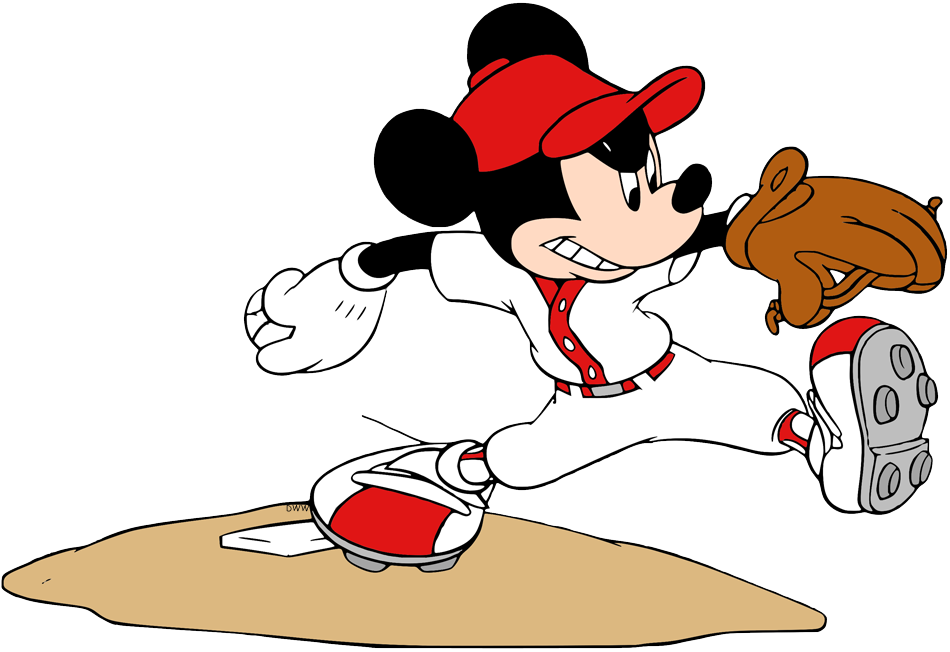 clipart baseball mickey mouse