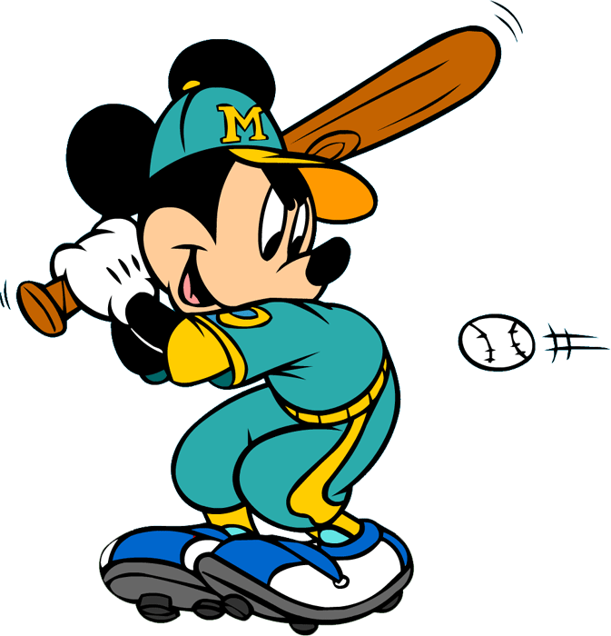 Mickey mouse baseball at. Goofy clipart swimming