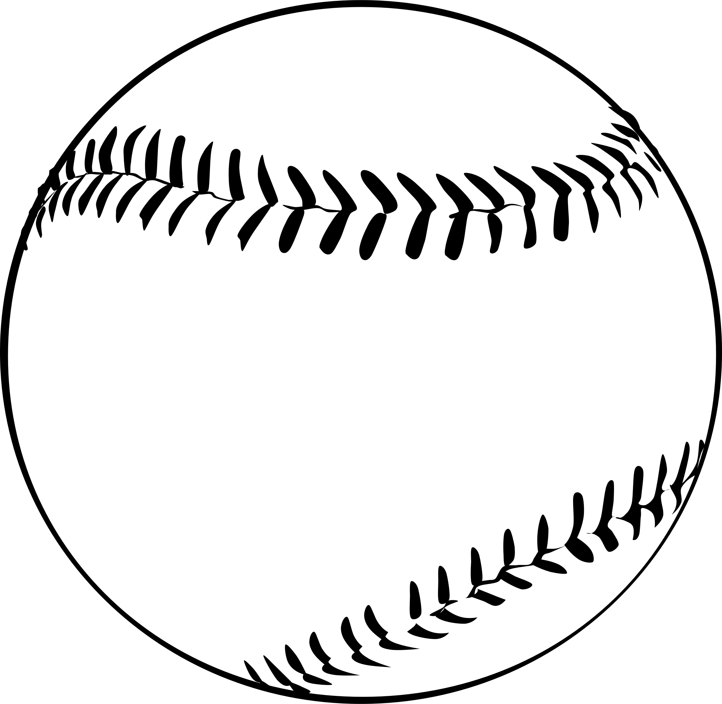 outline clipart baseball
