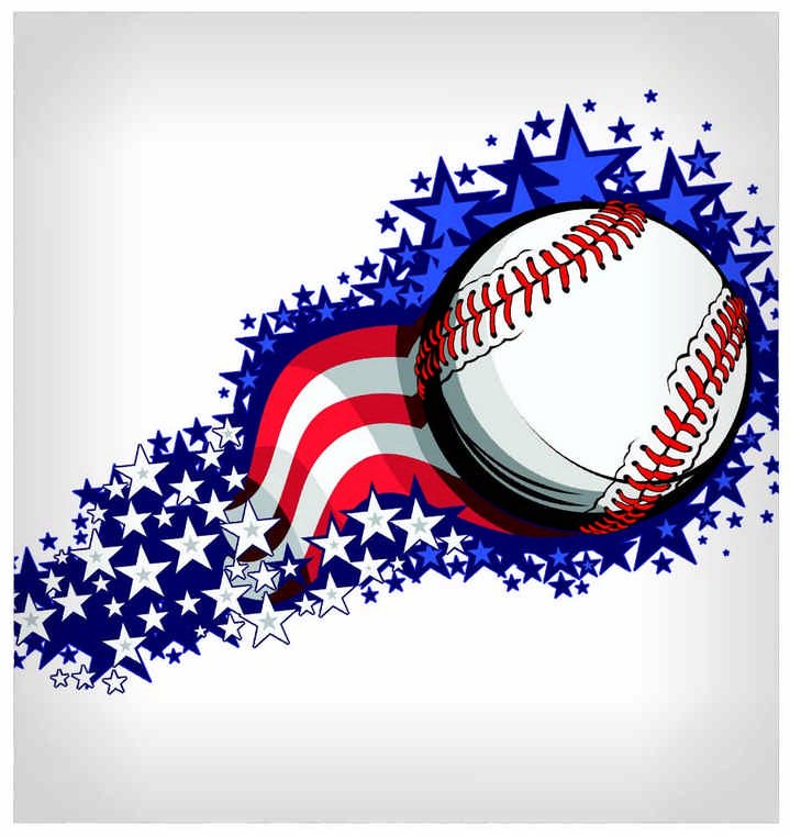 patriotic clipart baseball