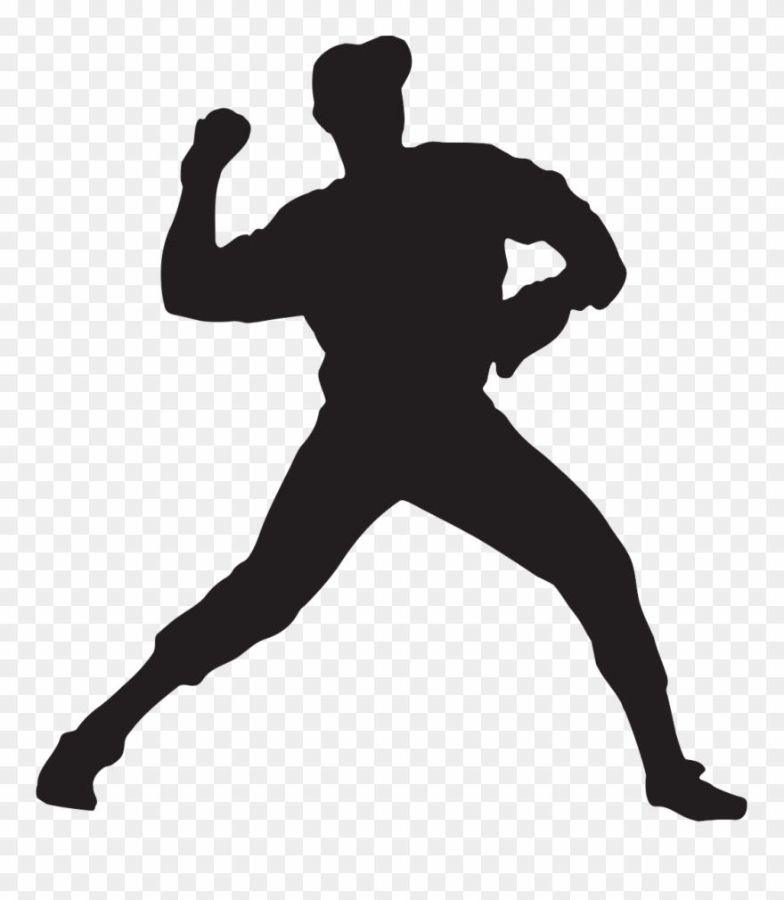Clipart baseball person. Player silhouette pitcher 