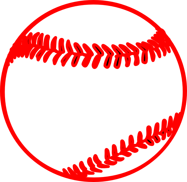 clipart baseball red