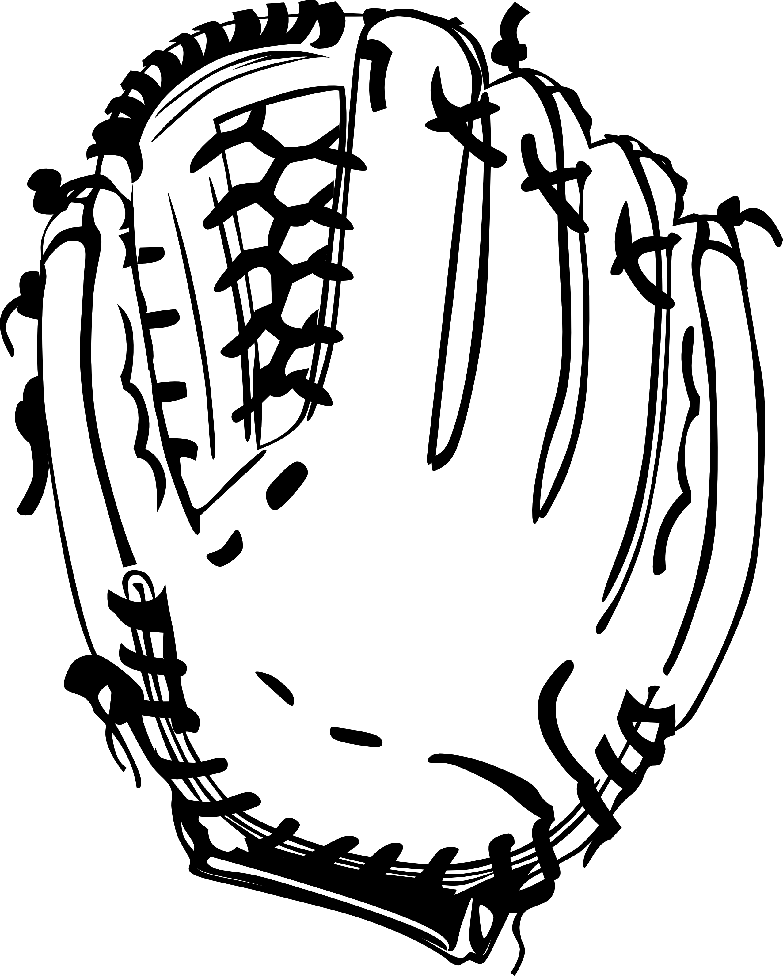 Baseball glove letters format. Refrigerator clipart black and white