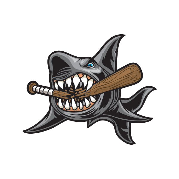 clipart shark baseball
