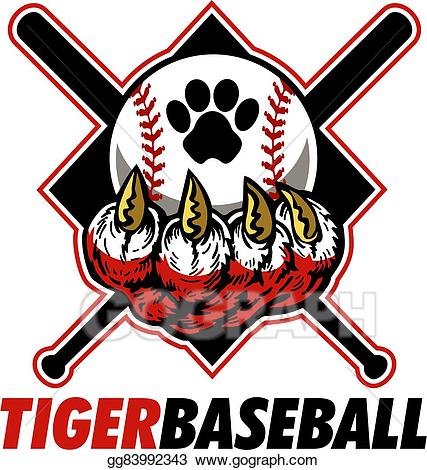 clipart tiger baseball