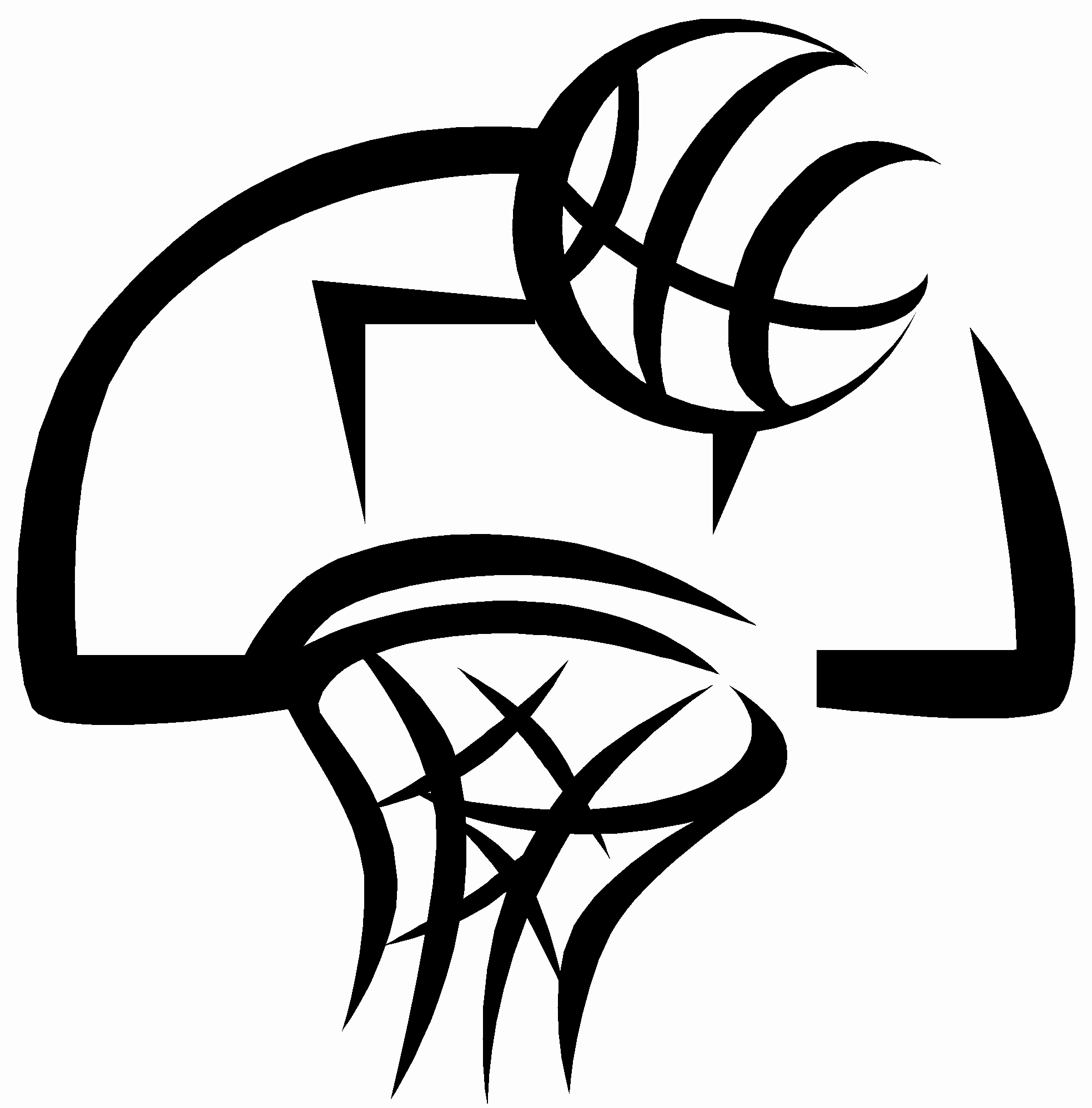 Clipart basketball black and white. Best house clipartion com