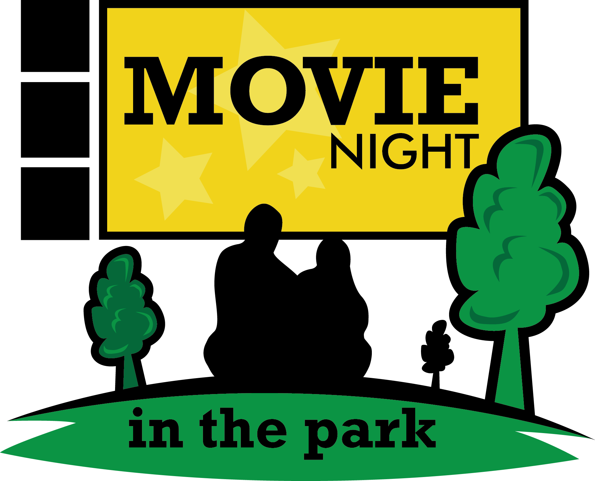 Movies in the park. Engineering clipart night