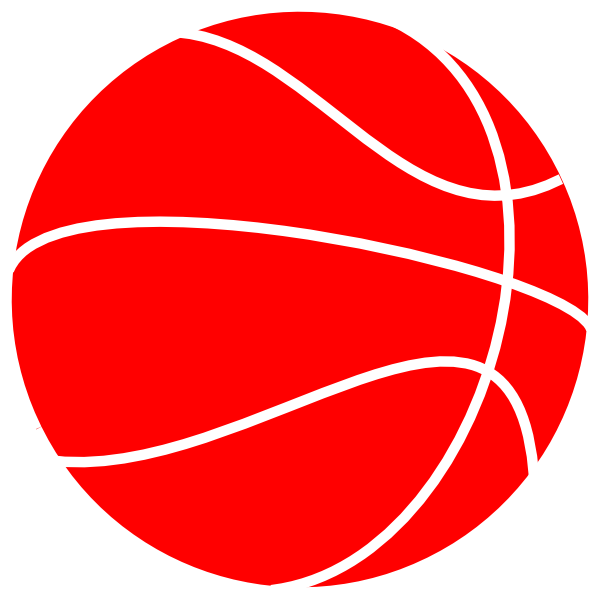 red clipart basketball