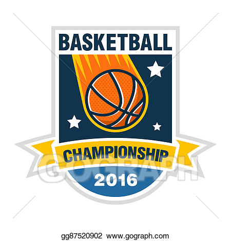 Clipart basketball shield. Team sport logo stock
