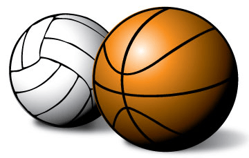 clipart basketball volleyball