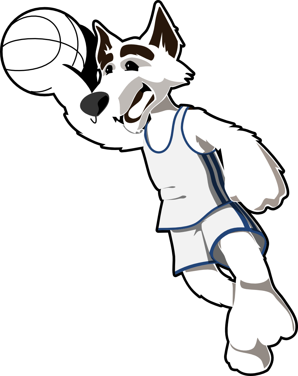 clipart basketball wolf
