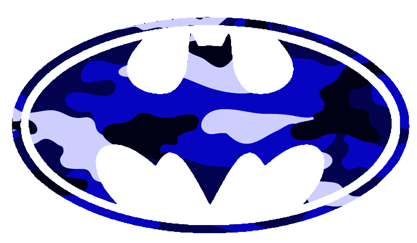 Clipart bat blue. Batman logo camo free