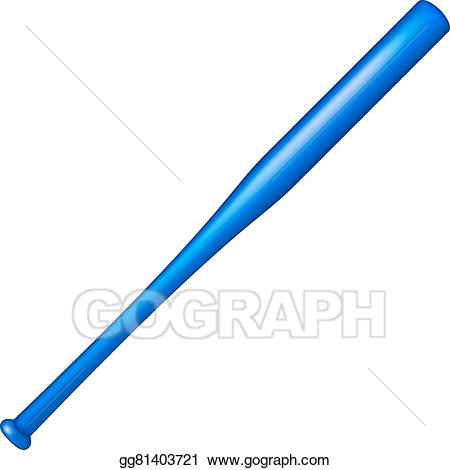 Vector illustration baseball in. Clipart bat blue