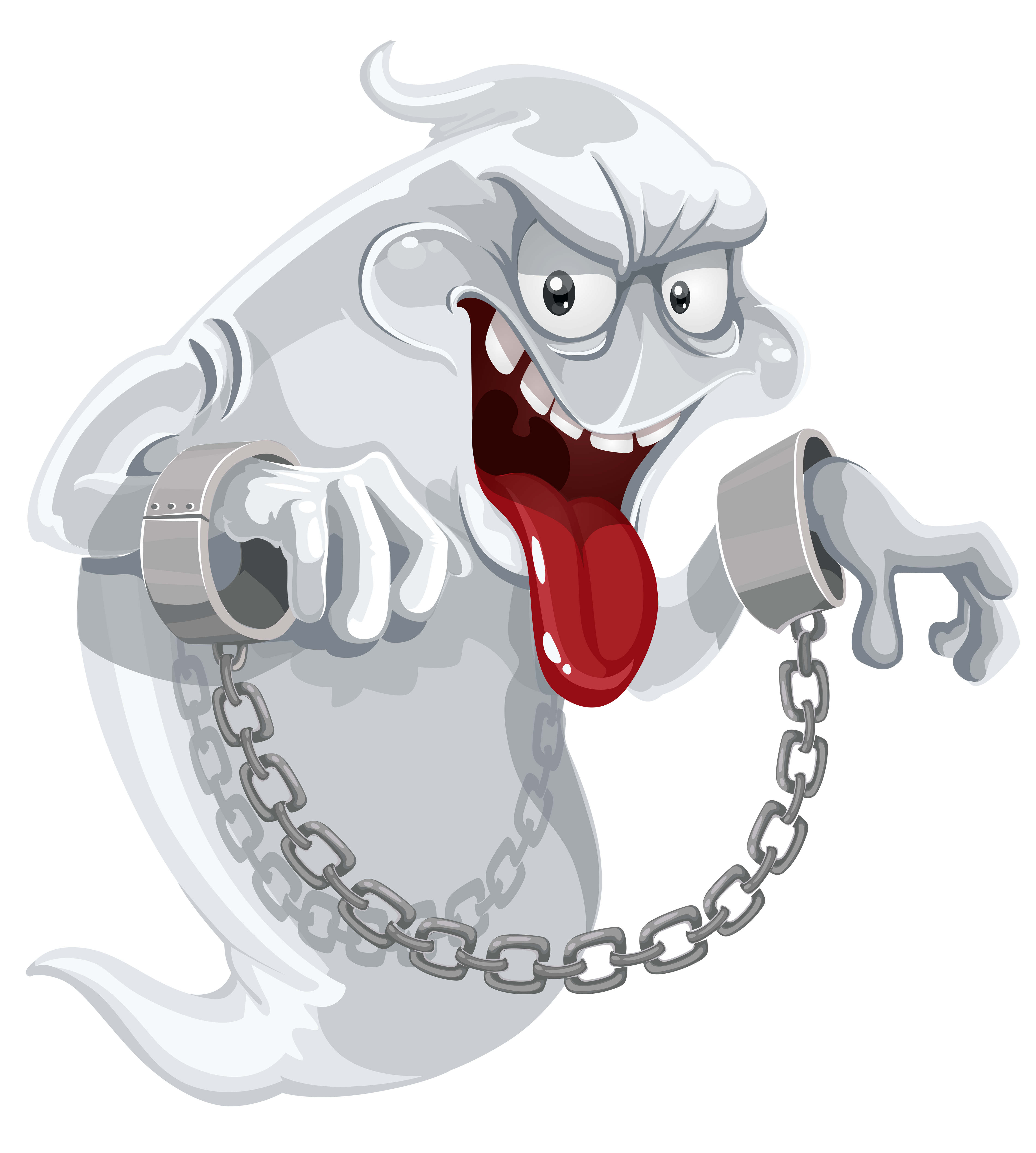 Hi clipart world hello day. Evil ghost with chains