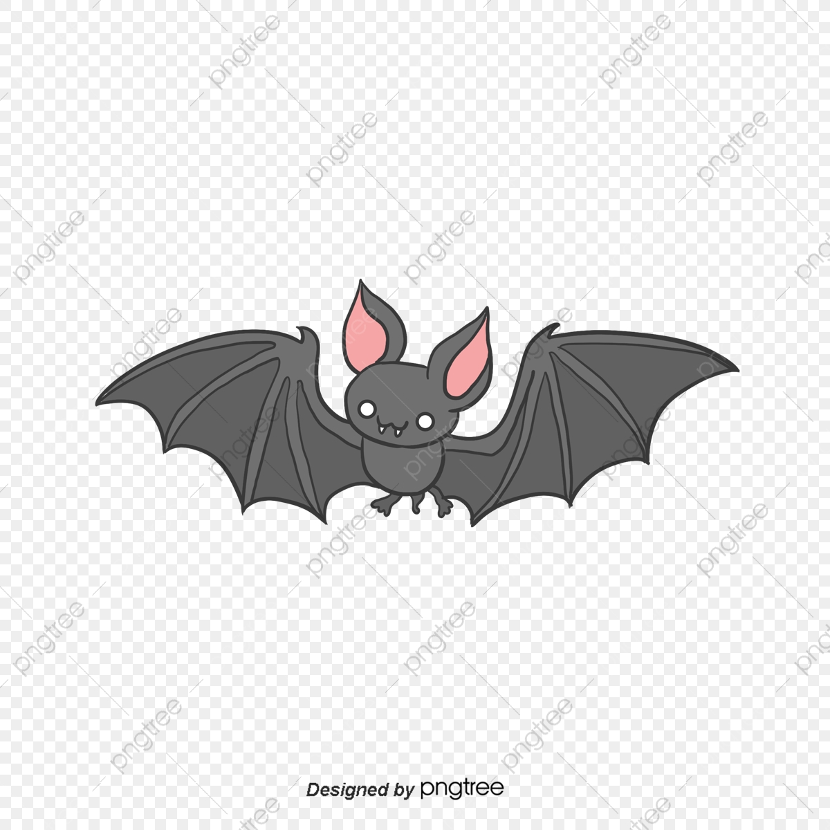 Flying bats animal cartoon. Clipart bat grey
