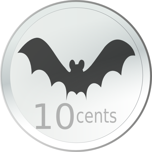 Clipart bat large. Coin clip art at