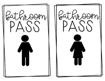 clipart bathroom pass