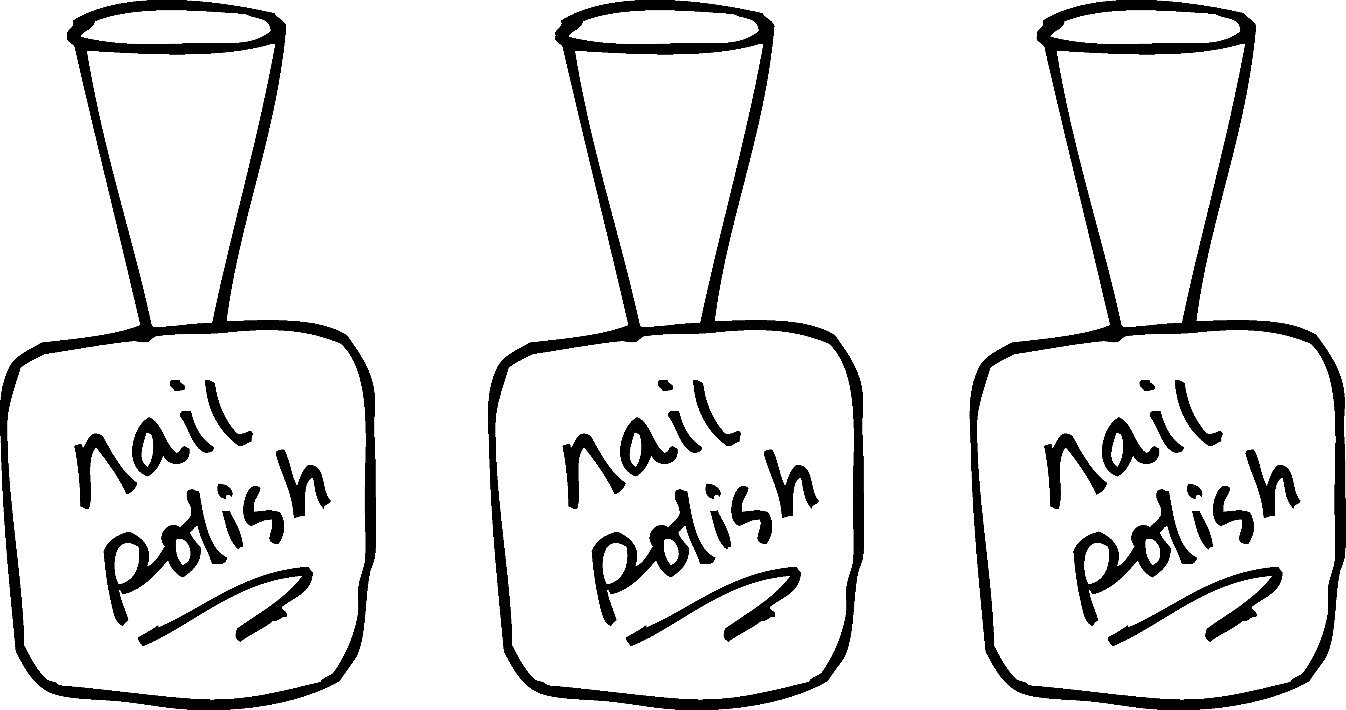 Nail polish coloring page. Worry clipart black and white