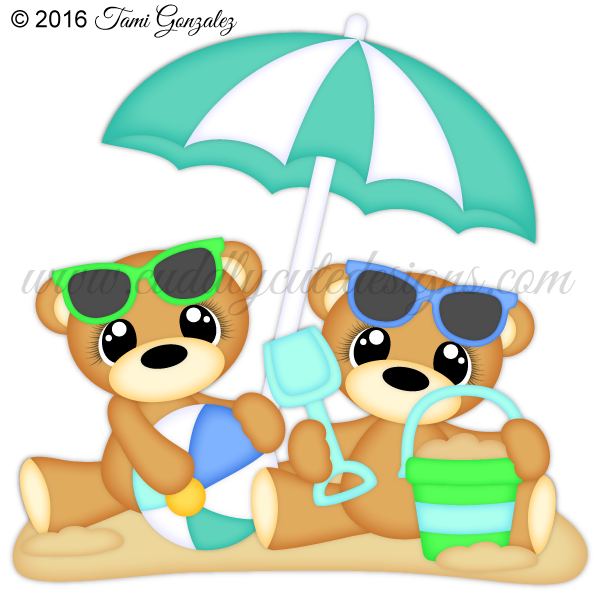 clipart bear beach