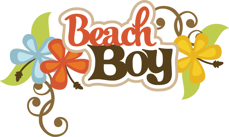 Clipart beach boy. Svg scrapbook title files
