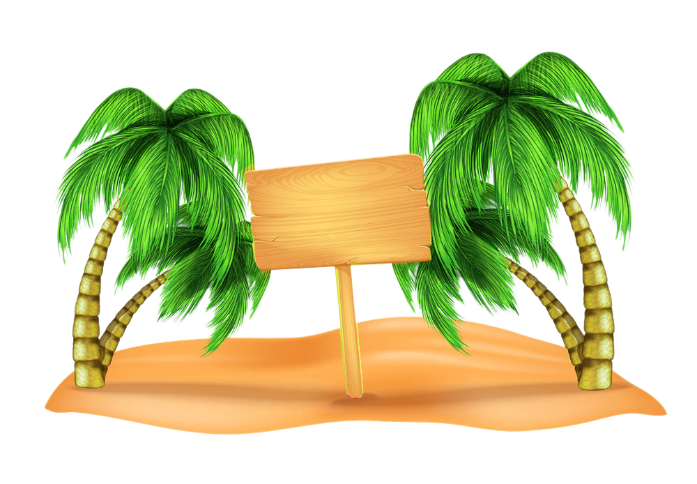 clipart beach coconut tree