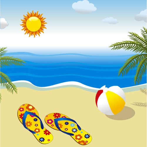 Sunny clipart beach. Design vector background imprimir
