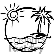 Island clip art stencils. Clipart beach drawing