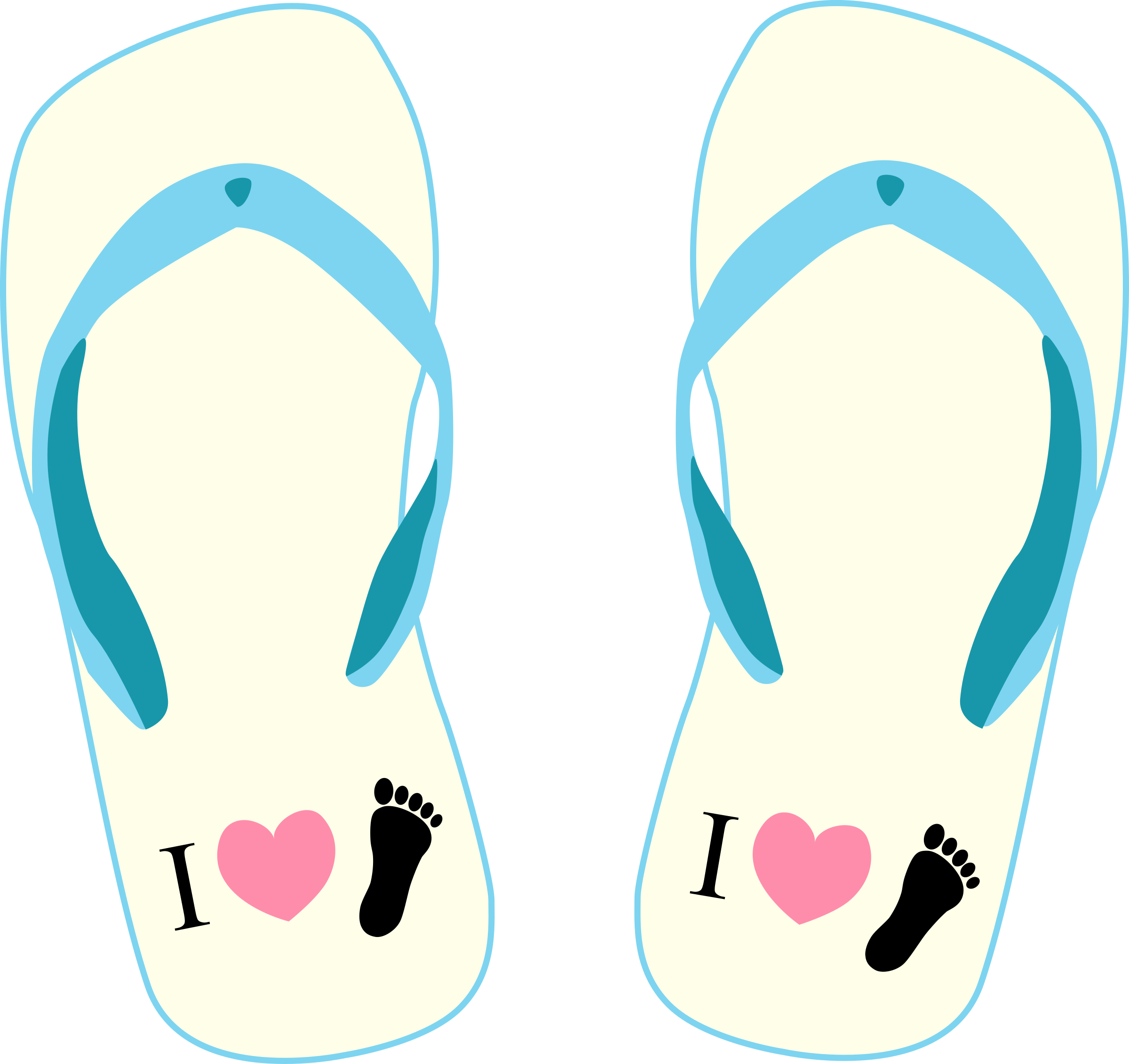 Clipart beach foot. Thong light yellow and