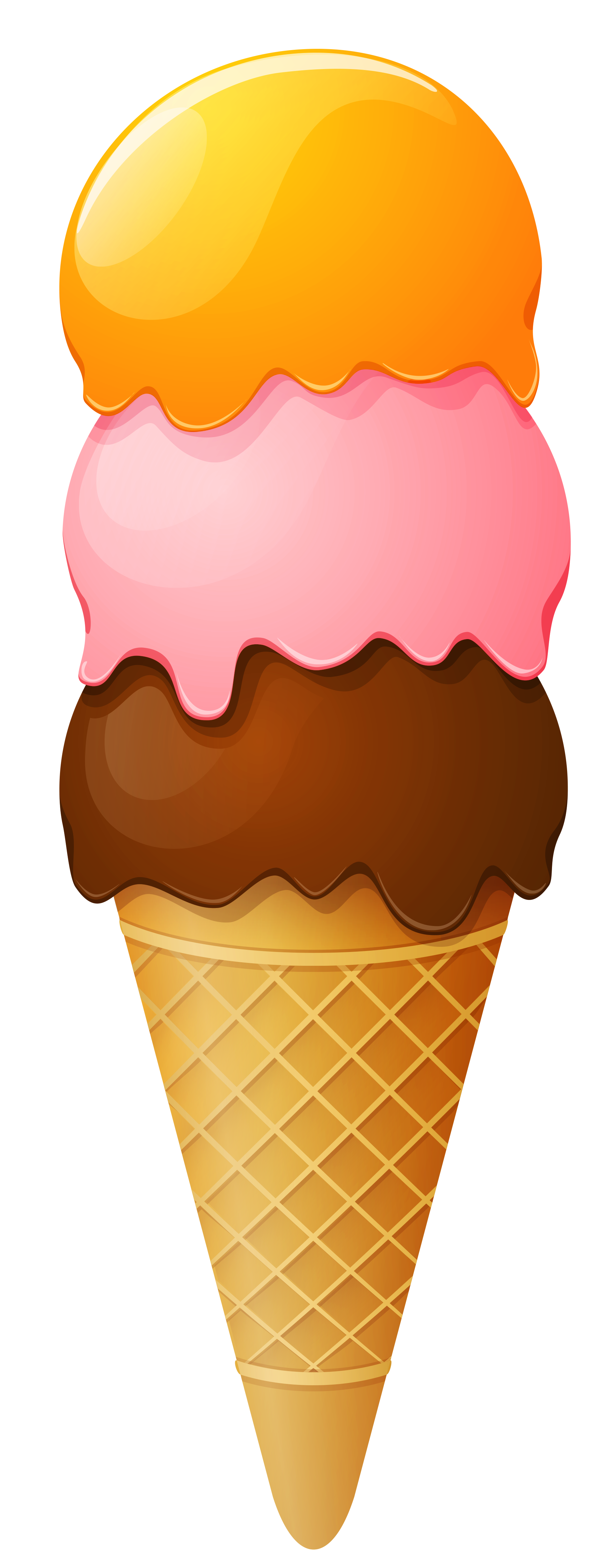 Transparent ice cream cone. Waffle clipart heart