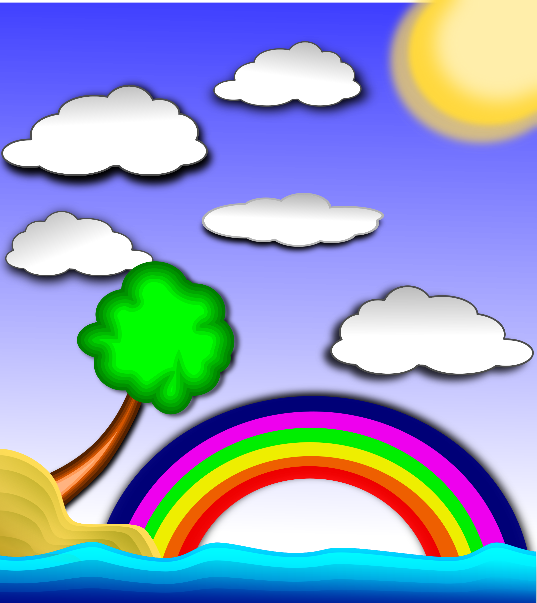 clipart rainbow landscape