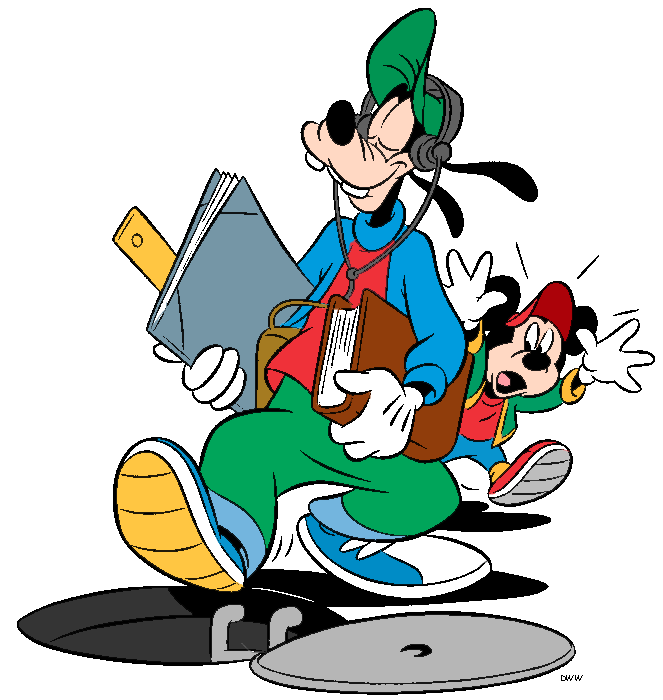 Person clipart school. Mickey donald and goofy