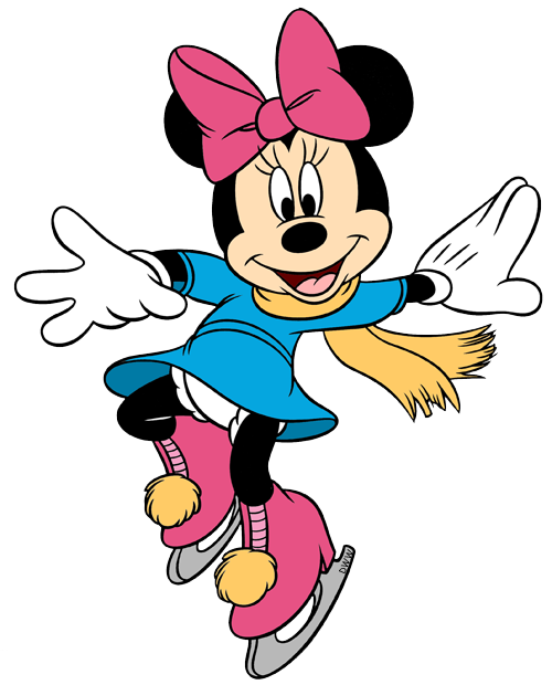 Group clipart ice skating. Minnie mouse clip art