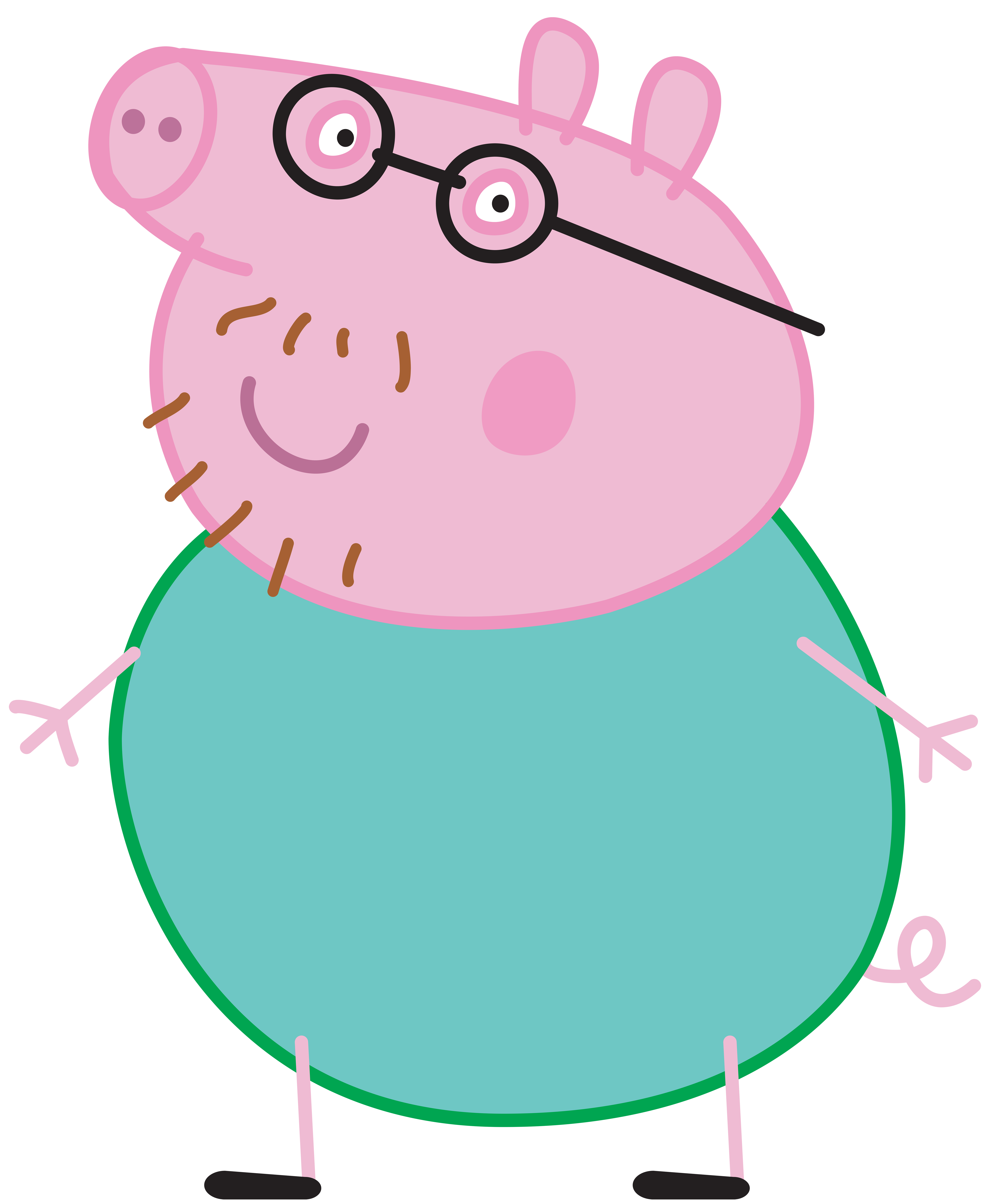 Daddy pig peppa transparent. Dad clipart red hair