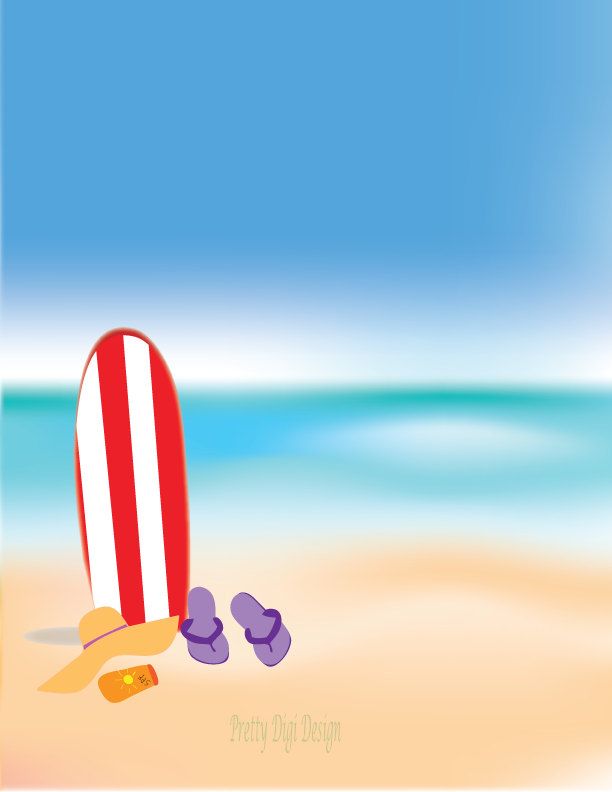 clipart beach postcard