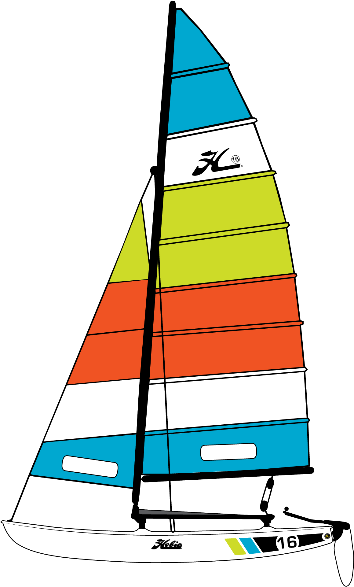 Sailor clipart sailing. Hobie catamaran fiberglass sailboats