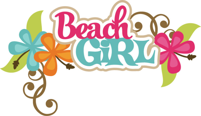 Girl svg title files. Clipart beach scrapbook