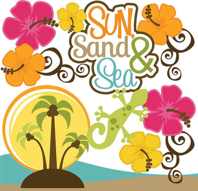 Sun sand sea svg. Flower clipart ocean