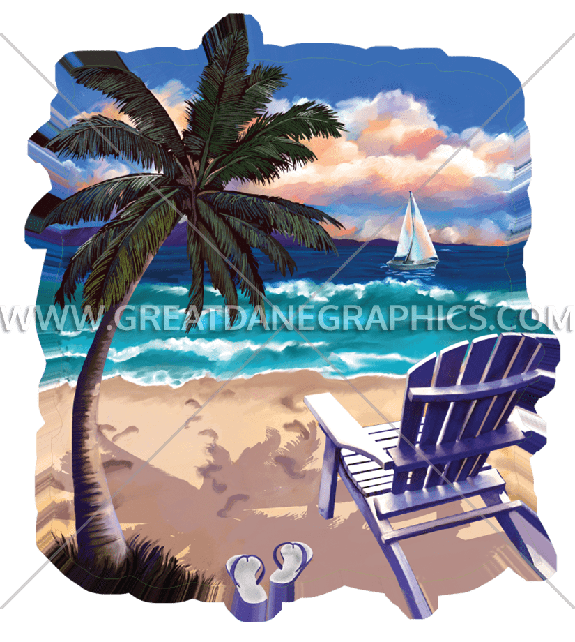 palm clipart beach chair