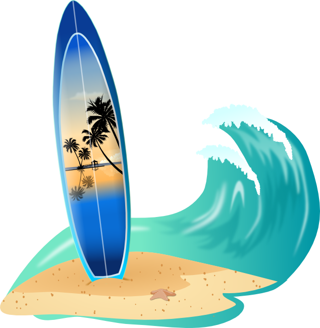 Clipart beach surfboard. Big wave surfing clip