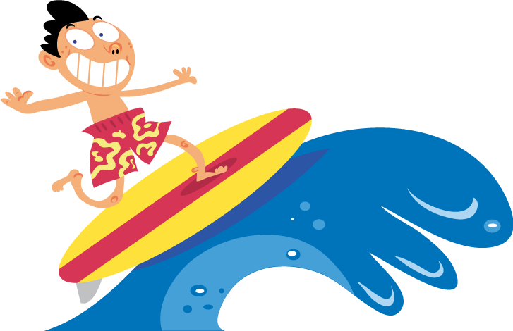 clipart beach surfer