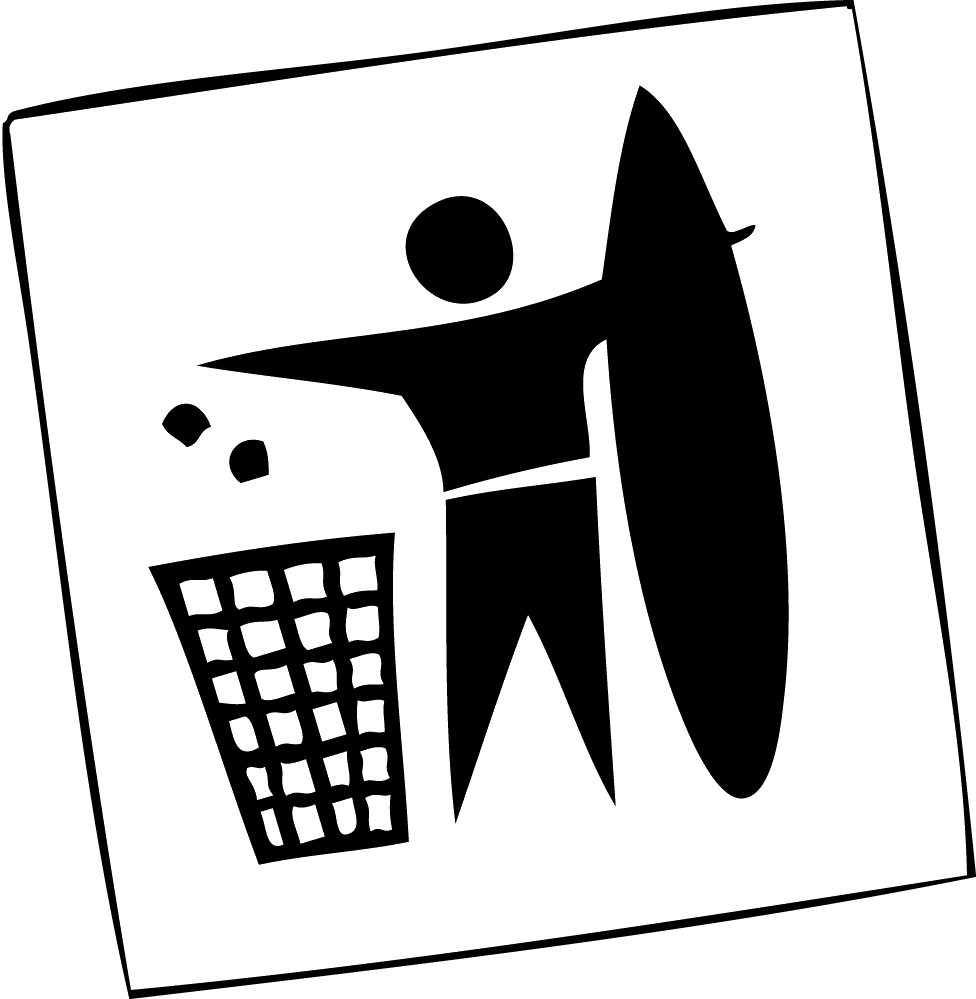 surfing clipart black and white