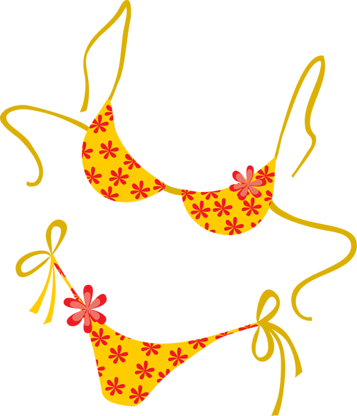 Beach . Bikini clipart yellow bikini