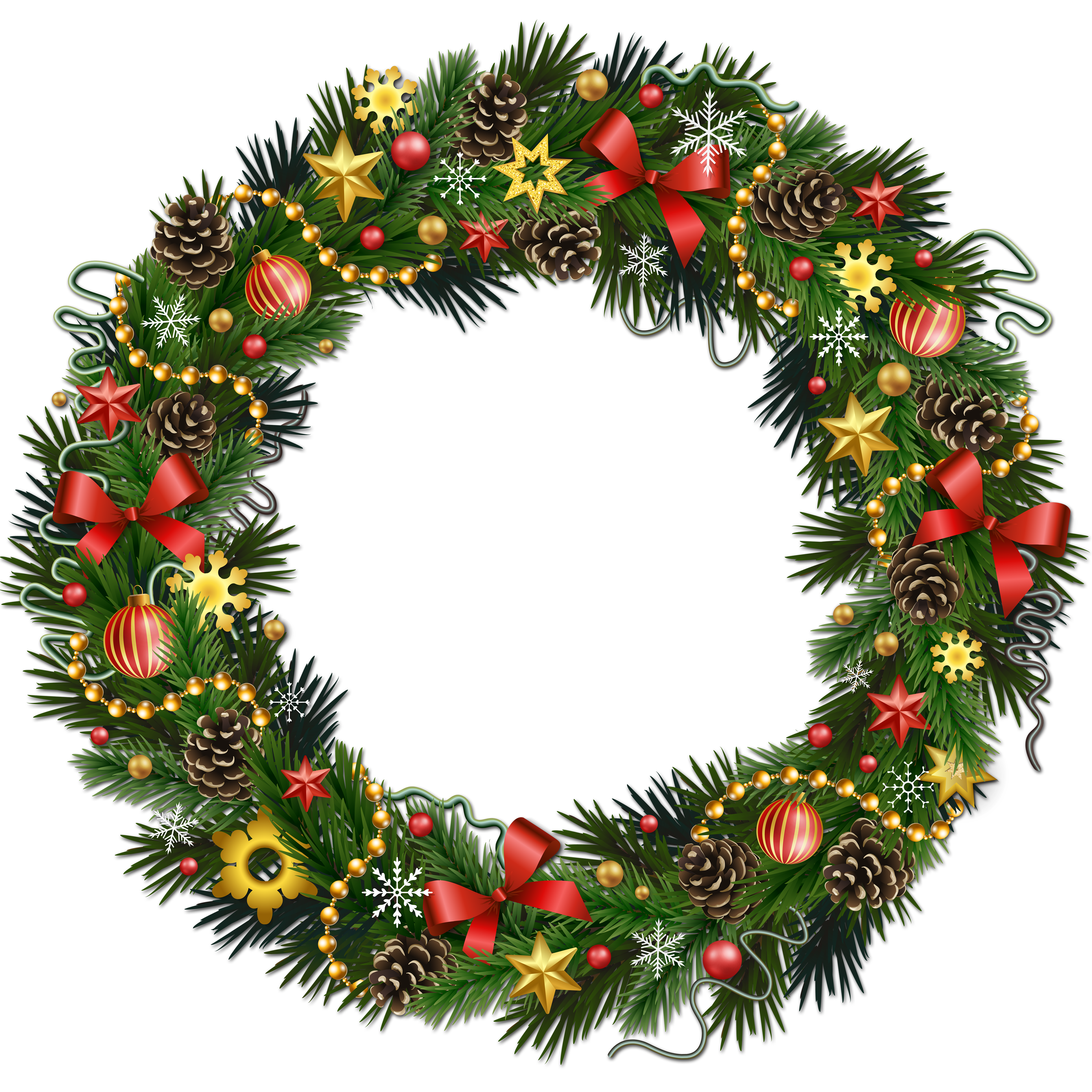 ornaments clipart blue christmas wreath