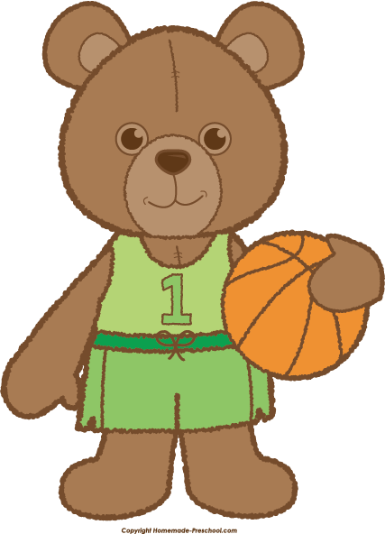 clipart bear basketball