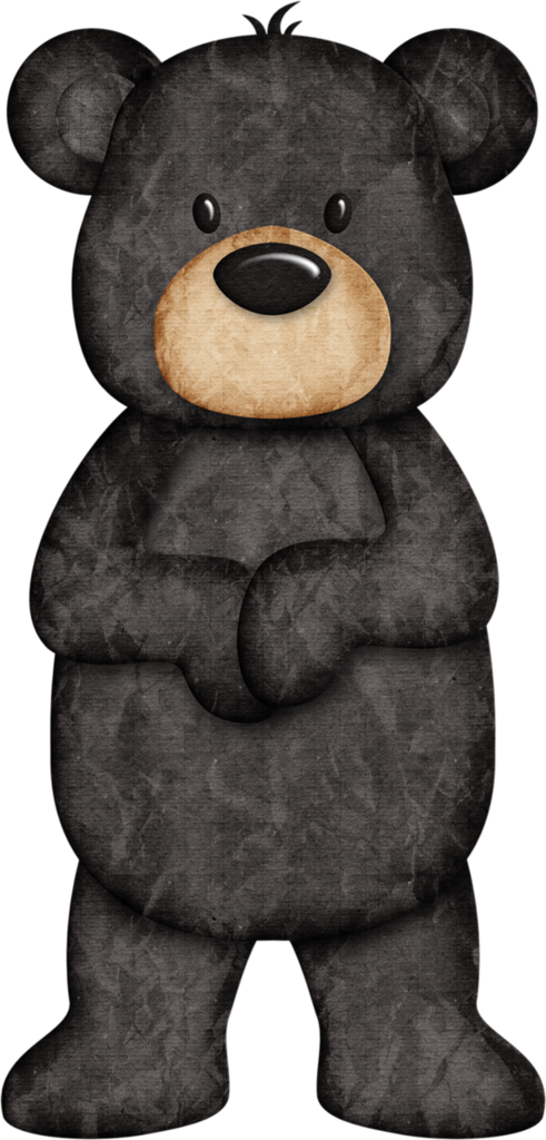 clipart bear black and white