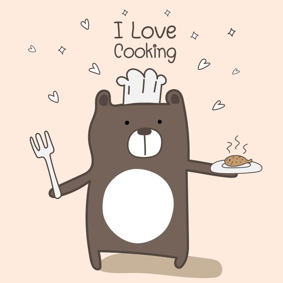 clipart bear cooking