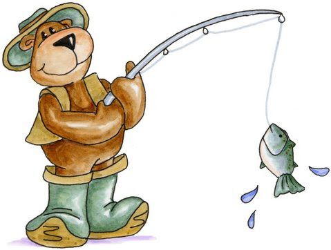fishing clipart bear