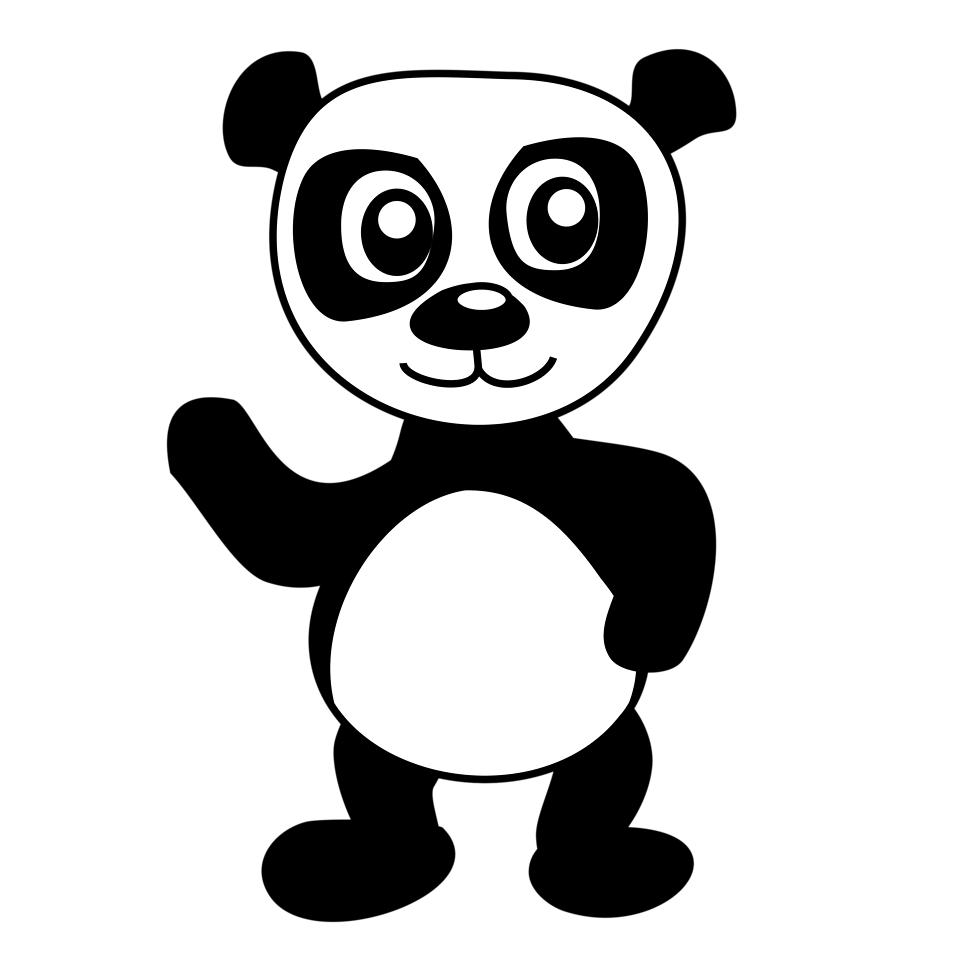 Free stock photo illustration. Clipart panda holding bamboo